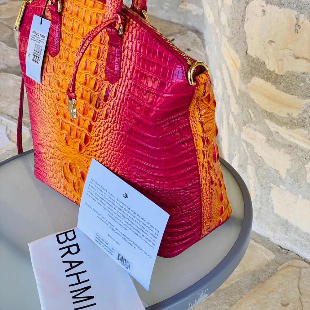 NWT BRAHMIN LARGE DUXBURY MELBOURNE PASSION FRUIT - Picture 8 of 12